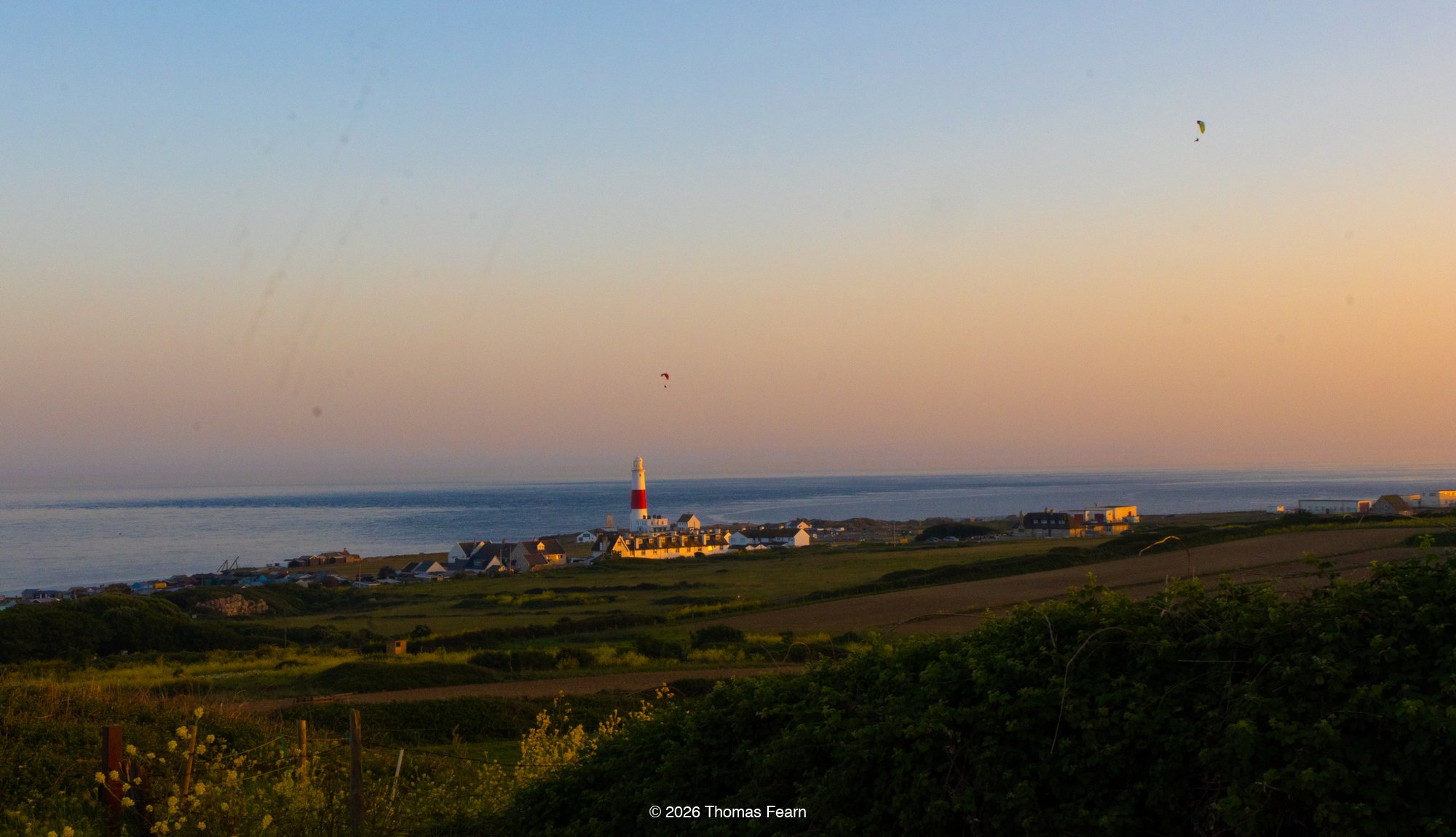 Portland Bill Lighthouse at Sunset, Dorset Coast